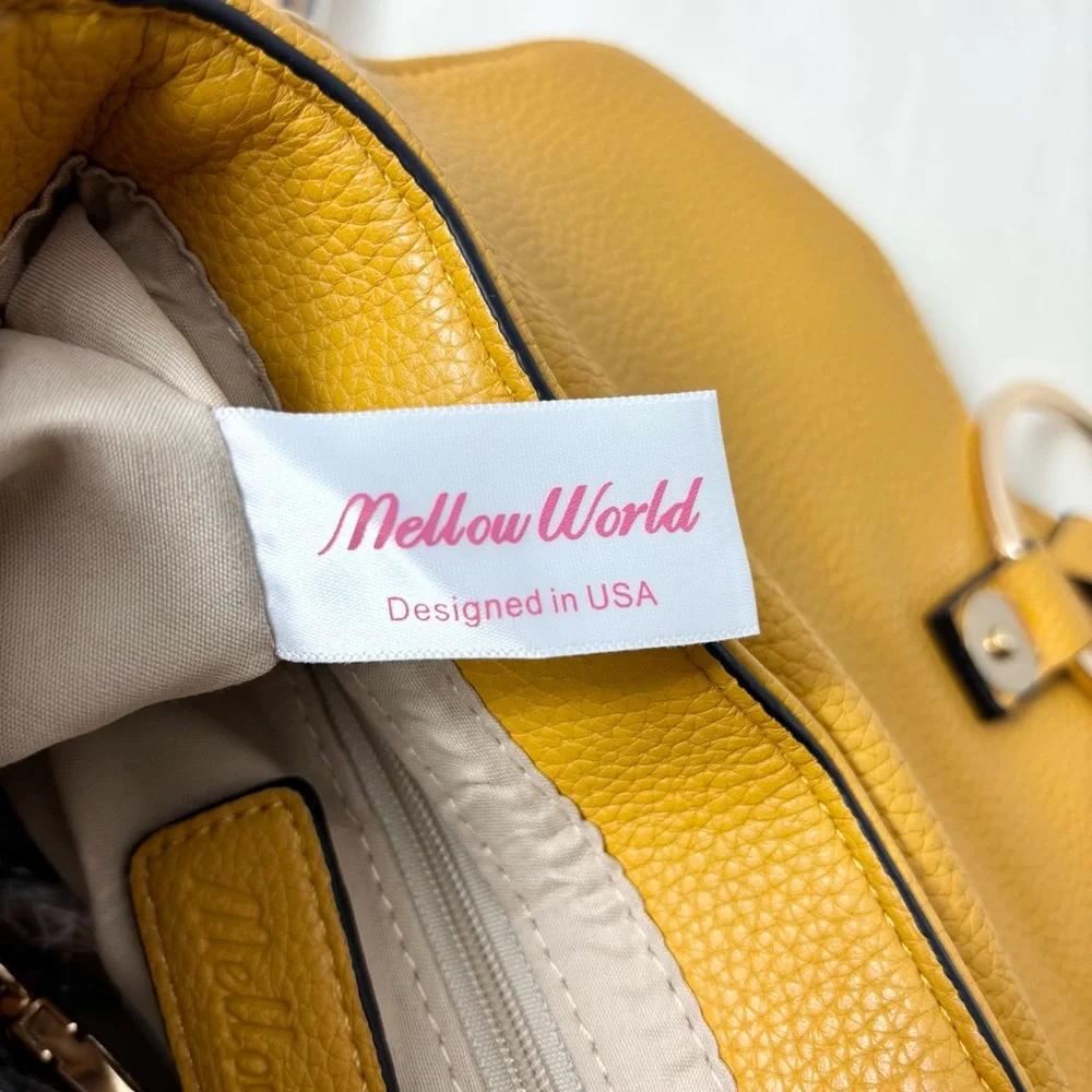 Mellow World‎ Vegan leather Elegant Yellow/ Mustard Crossbody Bag NEW